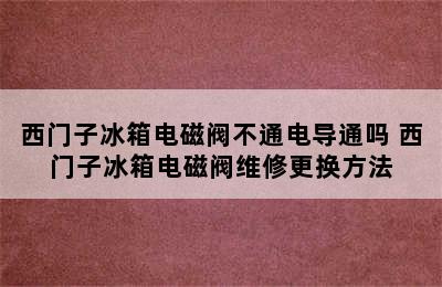 西门子冰箱电磁阀不通电导通吗 西门子冰箱电磁阀维修更换方法